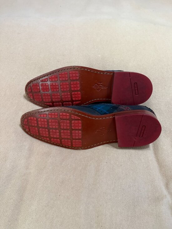 MENS DARK GREEN AND PLAID COLE HAAN SHOES SIZE 12 GREAT CONDITION